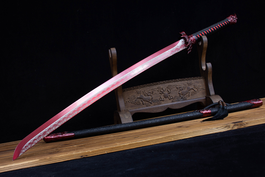 Đao Tú Xuân Thêu Lửa Lam – Thép Mangan Hiệu Suất Cao